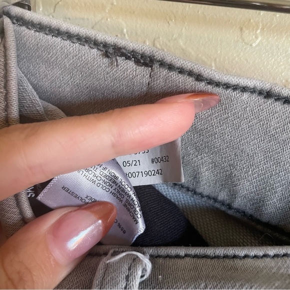 Express Grey Skinny Ankle Fray Knee Rip - Picture 8 of 9
